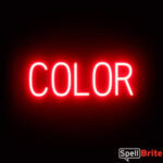 COLOR sign, featuring LED lights that look like neon COLOR signs
