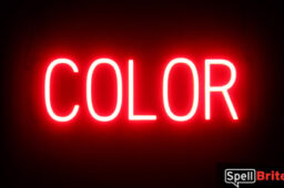 COLOR sign, featuring LED lights that look like neon COLOR signs