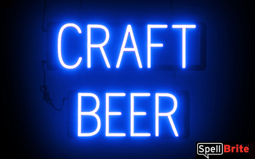 Craft Beer sign, featuring LED lights that look like neon Craft Beer signs