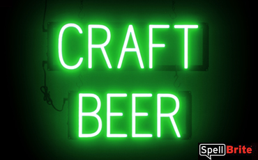 Craft Beer sign, featuring LED lights that look like neon Craft Beer signs