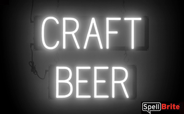 Craft Beer sign, featuring LED lights that look like neon Craft Beer signs