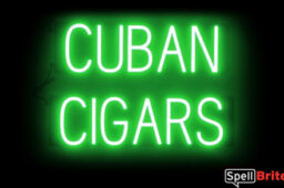 CUBAN CIGARS sign, featuring LED lights that look like neon CUBAN CIGARS signs