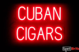 CUBAN CIGARS sign, featuring LED lights that look like neon CUBAN CIGARS signs