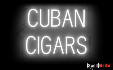 CUBAN CIGARS sign, featuring LED lights that look like neon CUBAN CIGARS signs