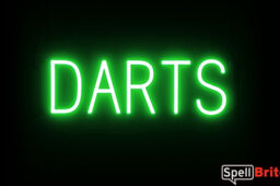 DARTS sign, featuring LED lights that look like neon DARTS signs