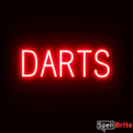 DARTS sign, featuring LED lights that look like neon DARTS signs