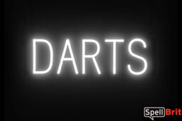 DARTS sign, featuring LED lights that look like neon DARTS signs