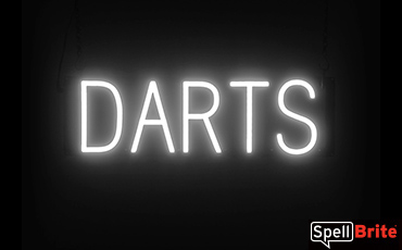 DARTS sign, featuring LED lights that look like neon DARTS signs