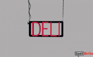 DELI sign, featuring LED lights that look like neon DELI signs