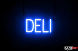 DELI sign, featuring LED lights that look like neon DELI signs