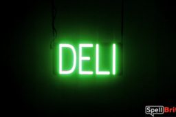 DELI sign, featuring LED lights that look like neon DELI signs