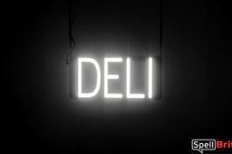 DELI sign, featuring LED lights that look like neon DELI signs
