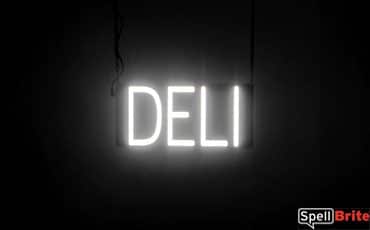 DELI sign, featuring LED lights that look like neon DELI signs