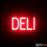 DELI sign, featuring LED lights that look like neon DELI signs