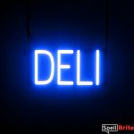 DELI sign, featuring LED lights that look like neon DELI signs