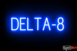 DELTA-8 Sign – SpellBrite’s LED Sign Alternative to Neon DELTA-8 Signs for Smoke Shops in Blue