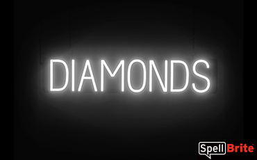 DIAMONDS sign, featuring LED lights that look like neon DIAMOND signs