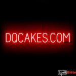DQ CAKES DOT COM sign, featuring LED lights that look like neon DQ CAKES DOT COM signs
