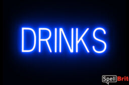 DRINKS sign, featuring LED lights that look like neon DRINK signs