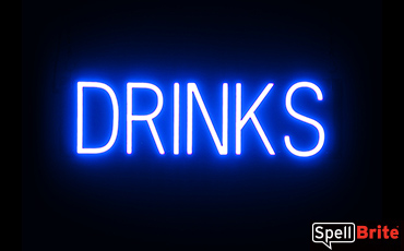 DRINKS sign, featuring LED lights that look like neon DRINK signs