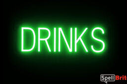DRINKS sign, featuring LED lights that look like neon DRINK signs