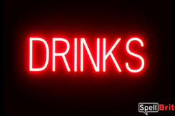 DRINKS sign, featuring LED lights that look like neon DRINK signs