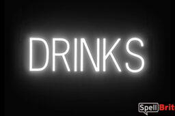 DRINKS sign, featuring LED lights that look like neon DRINK signs