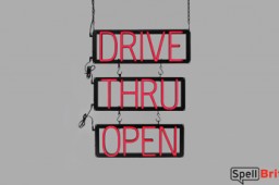 DRIVE THRU OPEN signs that uses changeable letters to make window signs for your business