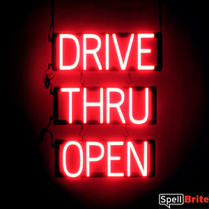 LED Drive Thru Open Sign for Business 19 x 10 