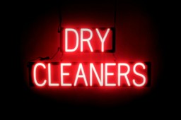 DRY CLEANERS lighted LED signs that look like neon signage for your shop