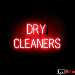 DRY CLEANERS lighted LED signs that look like neon signage for your shop