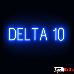 DELTA 10 Sign - Neon Look, Blue LED Light