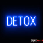 DETOX sign, featuring LED lights that look like neon DETOX signs