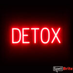 DETOX sign, featuring LED lights that look like neon DETOX signs