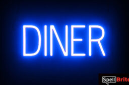 DINER sign, featuring LED lights that look like neon DINER signs