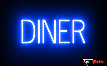 DINER sign, featuring LED lights that look like neon DINER signs