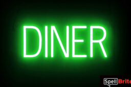 DINER sign, featuring LED lights that look like neon DINER signs