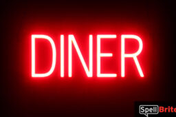 DINER sign, featuring LED lights that look like neon DINER signs