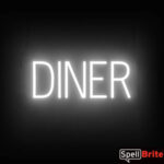 DINER sign, featuring LED lights that look like neon DINER signs