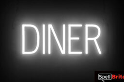 DINER sign, featuring LED lights that look like neon DINER signs