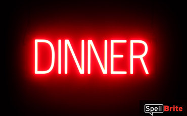 DINNER sign, featuring LED lights that look like neon DINNER signs