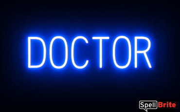 DOCTOR Sign – SpellBrite’s LED Sign Alternative to Neon DOCTOR Signs for Businesses in Blue