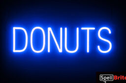 DONUTS sign, featuring LED lights that look like neon DONUT signs