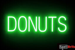 DONUTS sign, featuring LED lights that look like neon DONUT signs