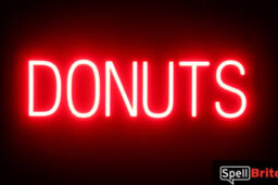 DONUTS sign, featuring LED lights that look like neon DONUT signs