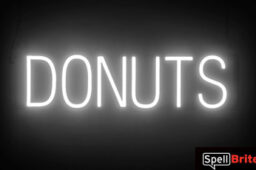 DONUTS sign, featuring LED lights that look like neon DONUT signs