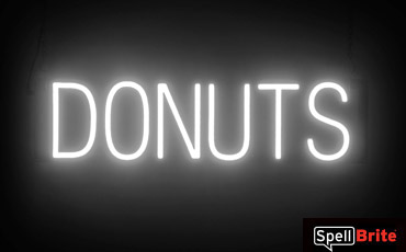 DONUTS sign, featuring LED lights that look like neon DONUT signs