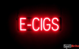 E-CIGS LED sign that is an alternative to illuminated neon signs for your shop