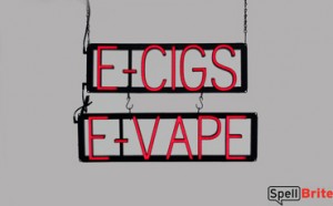 E-CIGS E-VAPE LED signs that use changeable letters to make business signs for your shop