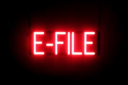 E-FILE LED glow signage that is an alternative to neon signs for your business